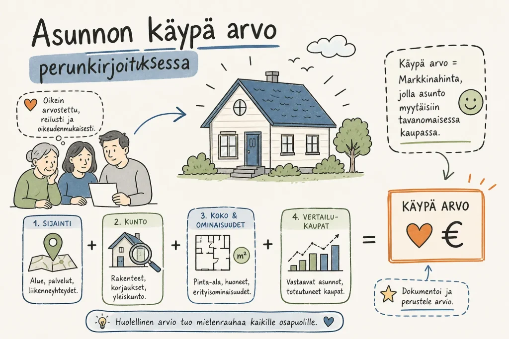 Kuolinpesän asunto, mökki tai tontti – tarkistuslista
arviota varten